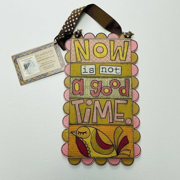 Demdaco It's All Good/Now is Not a Good Time Reversible Door Sign Wall Plaque - Picture 2 of 4